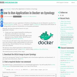 How to Run Application in Docker on Synology