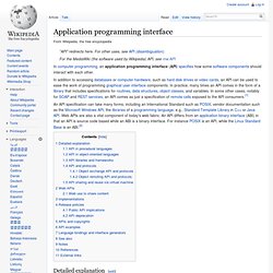 Application programming interface - Wikipedia, the free encyclop