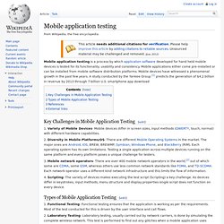 Mobile application testing - Wikipedia, the free encyclopedia - Aurora
