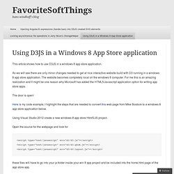 Using D3JS in a Windows 8 App Store app