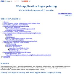 Web Application finger printing