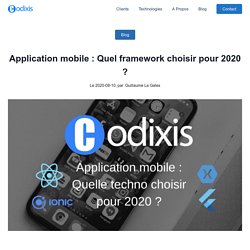 Application mobile : Quel framework choisir pour 2020 ?