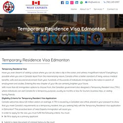 Temporary Residence Visa Application Edmonton