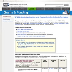 SF424 (R&R) Application and Electronic Submission Information for NIH