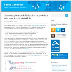 IIS 8.0 Application Initialization module in a Windows Azure Web Role