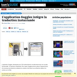 L'application Goggles intègre la traduction instantanée