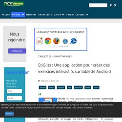 EtiGliss : Une application pour créer des exercices intéractifs sur tablette Android
