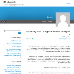 Extending your C# application with IronPython - berniea