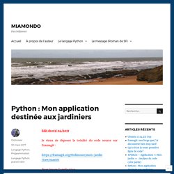 Python : Mon application destinée aux jardiniers – MIAMONDO