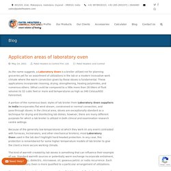 Application areas of laboratory oven