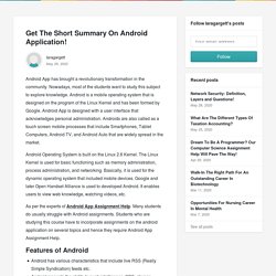A Short briefing about Android Application