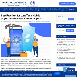 Mobile App Support and Maintenance Services - Skynet Technologies