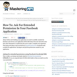 How To: Ask For Extended Permission In Your Facebook Application
