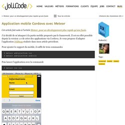 Application mobile Cordova avec Meteor