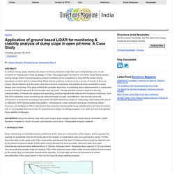 Application of ground based LiDAR for monitoring & stability analysis of dump slope in open pit mine: A Case Study - Directions Magazine India