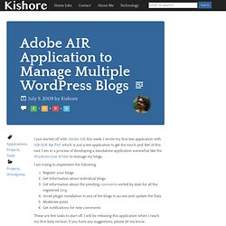 Adobe AIR Application to Manage Multiple Wordpress Blogs