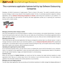 The e-commerce application features built by top Software Outsourcing Companies
