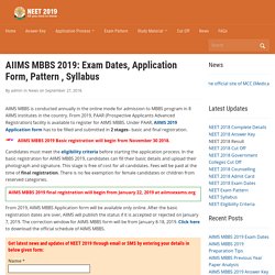 AIIMS MBBS 2019: Exam Dates, Application Form, Pattern, Syllabus