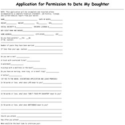 Application for Permission to Date My Daughter