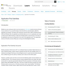 Application Pool Identities