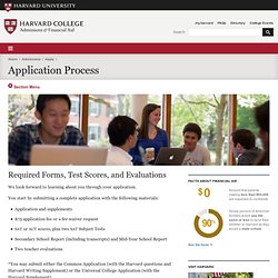 College Admissions § Applying: Freshman Application Process