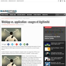 WebApp vs. application : usages et légitimité