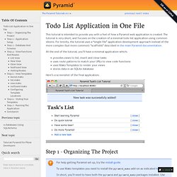 Todo List Application in One File — The Pyramid Tutorials v0.1