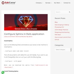Configure Sphinx in Rails application - RailsCarma Blog