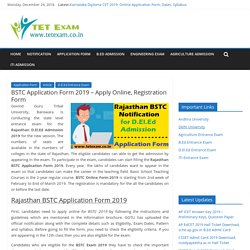 BSTC Application Form 2019 - Apply Online, Registration Form