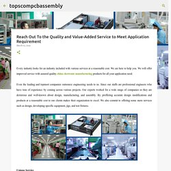 Reach Out To the Quality and Value-Added Service to Meet Application Requirement