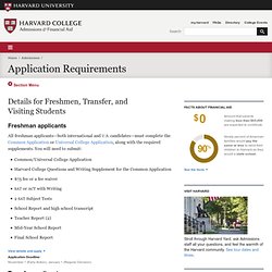 College Admissions § Applying: Requirements