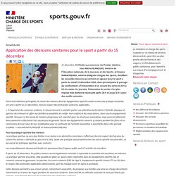 Application des décisions sanitaires pour le sport a partir (...) -