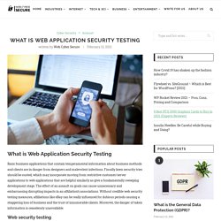 What is Web Application Security Testing - Web Cyber Secure