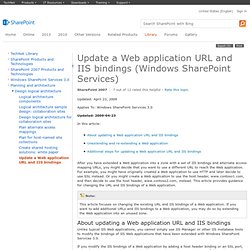 Update a Web application URL and IIS bindings (Windows SharePoint Services)