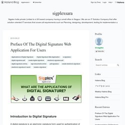 Preface Of The Digital Signature Web Application For Users - sigplexsara