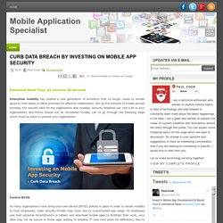 Curb Data Breach by Investing on Mobile App Security