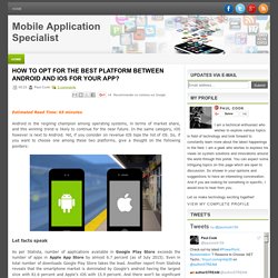 How To Opt For The Best Platform Between Android And Ios For Your App?