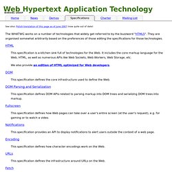 Web Hypertext Application Technology Working Group Specifications