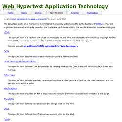 Web Hypertext Application Technology Working Group Specifications