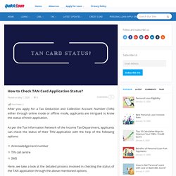 How to Check TAN Card Application Status?