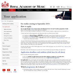 Your application - Study - Royal Academy of Music