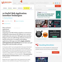 10 Useful Web Application Interface Techniques