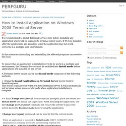 How to install application on Windows 2008 Terminal Server - PERFGURU