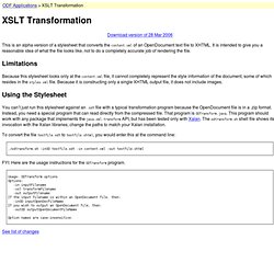 ODF Application: XLST Transformation