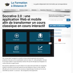 Socrative 2.0 : une application Web et mobile afin de transformer un cours classique en cours interactif - La Formation à Distance.fr