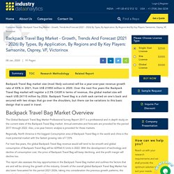 Backpack Travel Bag Market - Growth, Trends And Forecast (2021 - 2026) By Types, By Application, By Regions And By Key Players: Samsonite, Osprey, VF, Victorinox