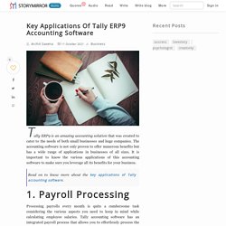 Key Applications Of Tally ERP9 Accounting Software