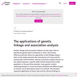 The applications of genetic linkage and association analysis