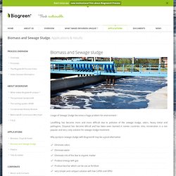 Applications : Biomass and Sewage Sludge -Biogreen®