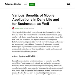 Various Benefits of Mobile Applications in Daily Life and for Businesses as Well